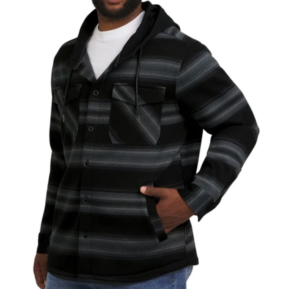 2 Quiksilver Men's Hooded Shirt Jacket - Picture 10 of 14